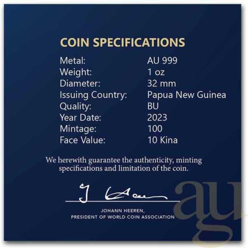 1 Unze Goldmünze Papua New Guinea Bird of Paradise 2023