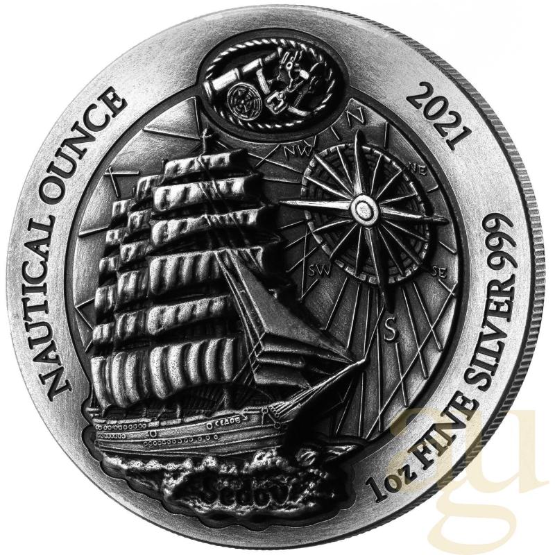 1 unce stříbrná mince Rwanda Nautical Serie - 100 Jahre Sedov 2021 - High Relief