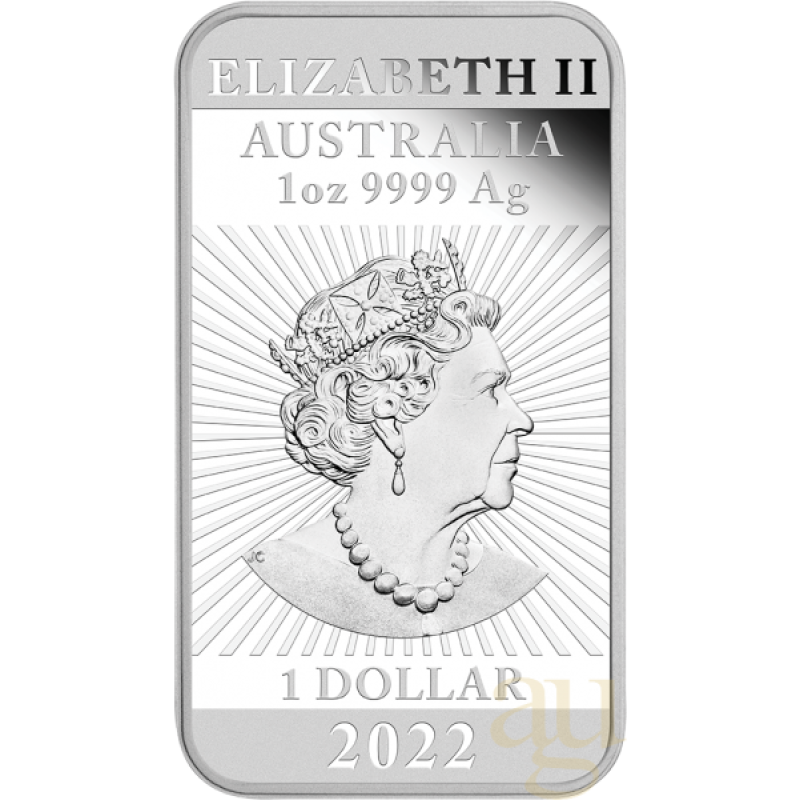 1 Unze Silbermünze Perth Mint Rectangular Dragon 2022 - polierte Platte