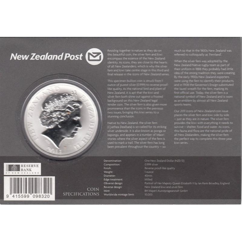 1 unce stříbrná mince Nový Zéland Kiwi 2009 in Blisterkarte