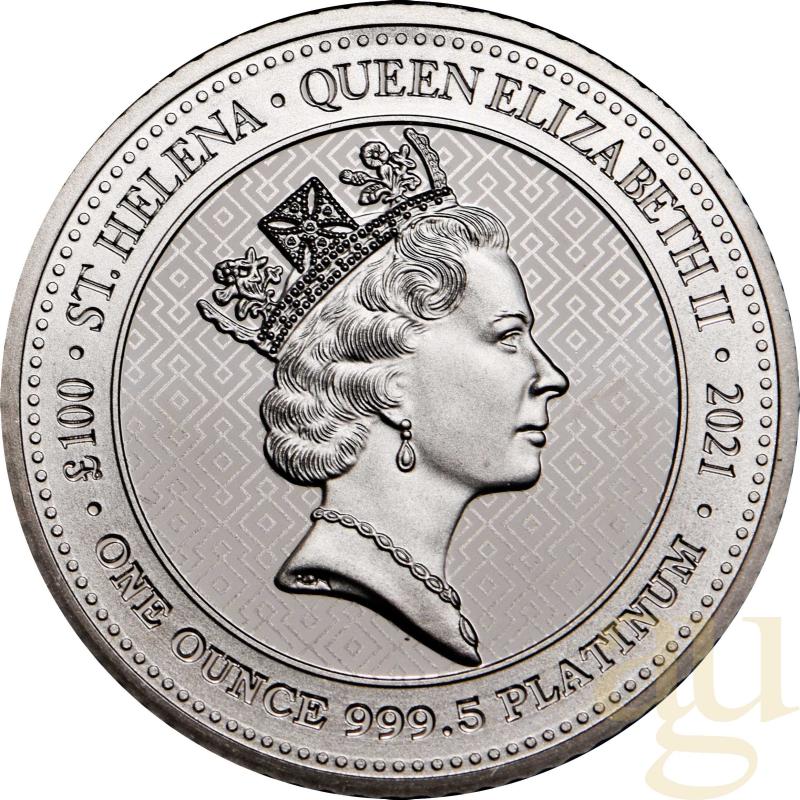 1 unce platinová mince St. Helena - The Queen´s Virtues - Victory 2021