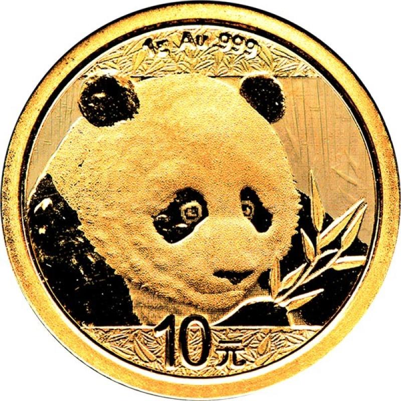 1 gramů zlatá mince China Panda 2018