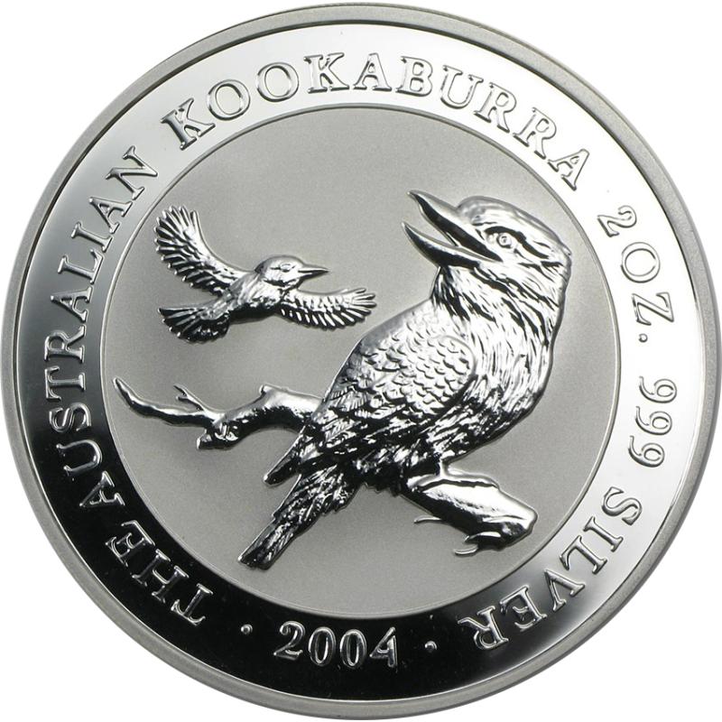 10 uncí stříbrná mince Austrálie Kookaburra 2004