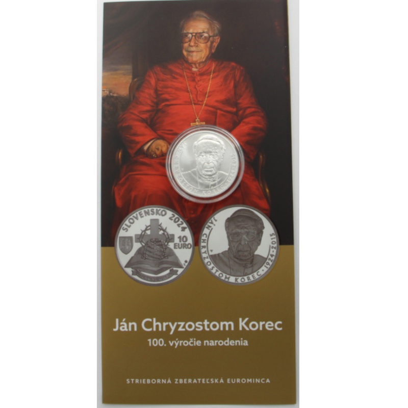 2024-PSM 10 eur Ján Chryzostom Korec-100. výročie narodenia B.K.