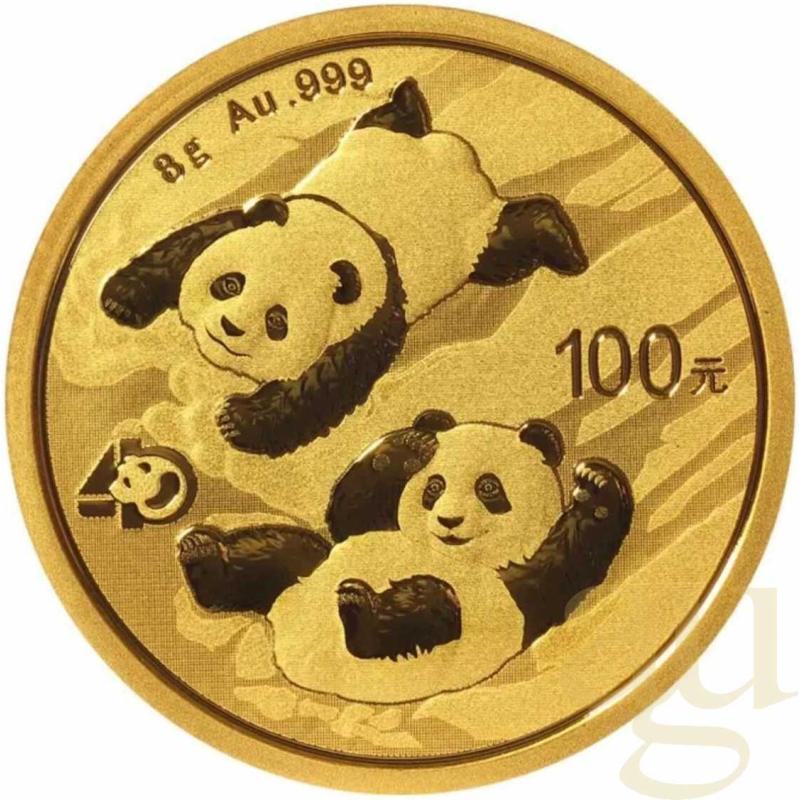 8 gramů zlatá mince China Panda 2022