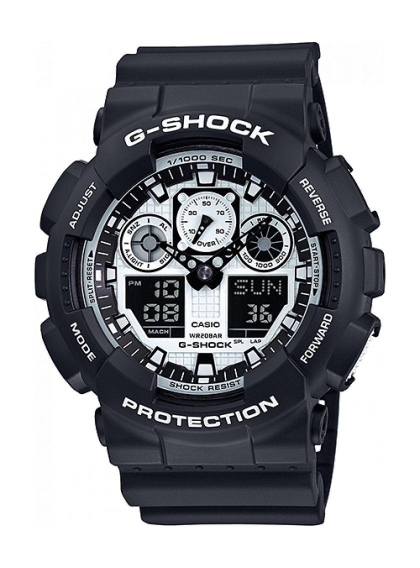 Pánské hodinky CASIO G-SHOCK GA-100BW-1A