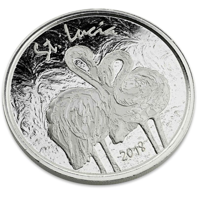 1 unce stříbrná mince EC8 St. Lucia - Flamingo 2018