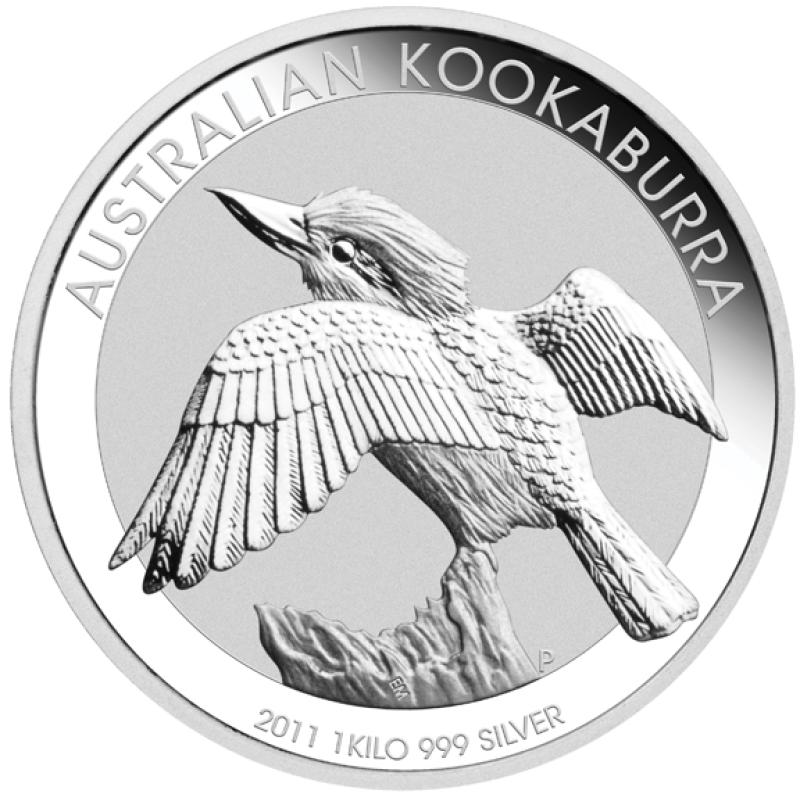 1 kilogram stříbrná mince Austrálie Kookaburra 2011