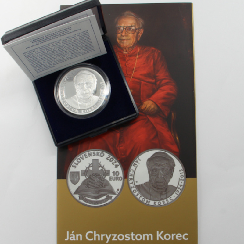 2024-PSM 10 eur Ján Chryzostom Korec -100 výročí narození Proof 12154