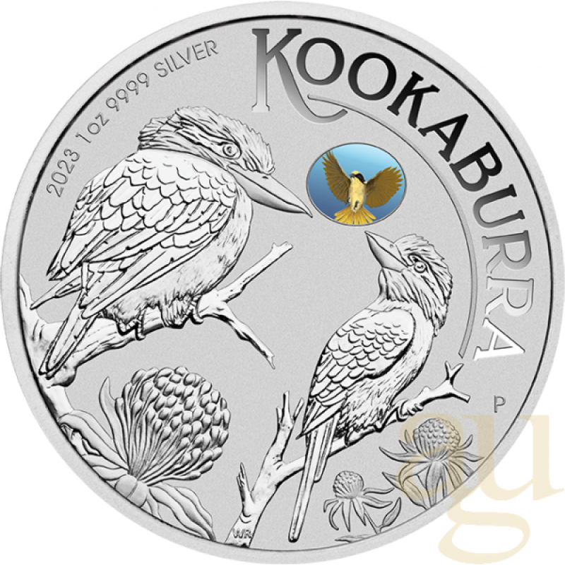 1 Unze Silbermünze Australien Kookaburra 2023 - Helmeted Honeyeater Privy Mark