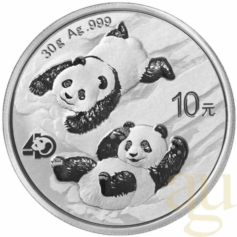 30 gramů stříbrná mince China Panda 2022