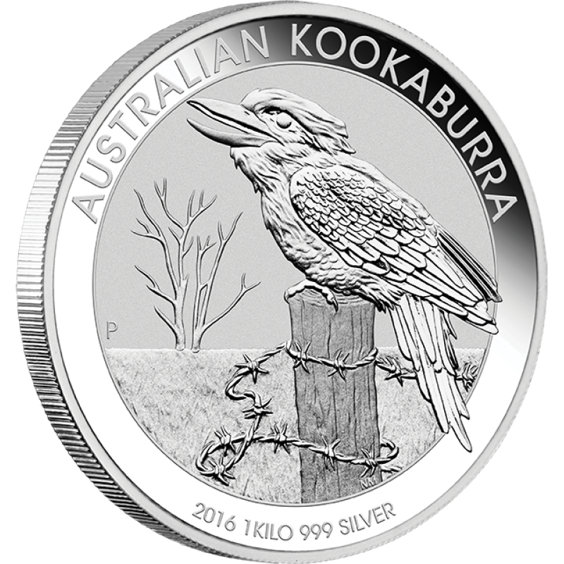 1 kilogram stříbrná mince Austrálie Kookaburra 2016