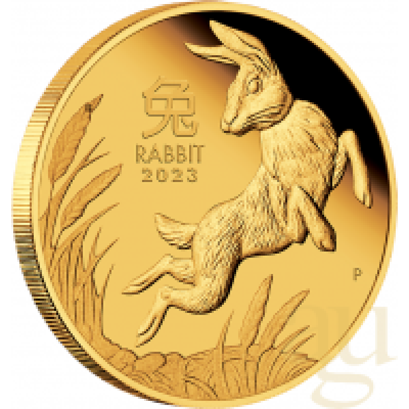 1 Unze Goldmünze Australien Lunar III Rabbit 2023 - polierte Platte