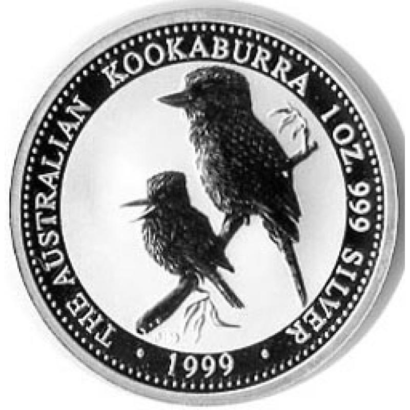 1 unce stříbrná mince Austrálie Kookaburra 1999