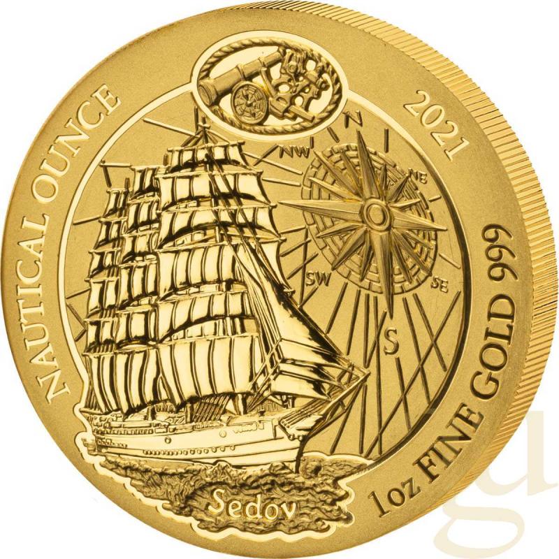 1 unce zlatá mince Rwanda Nautical Serie - 100 Jahre Sedov 2021