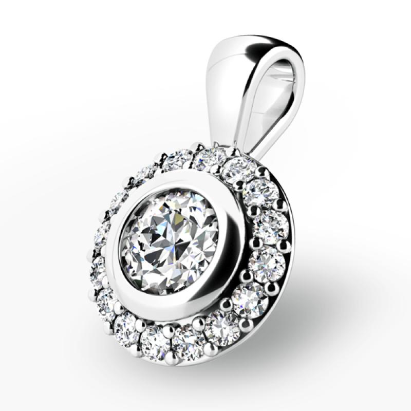 Přívěs AU 585/1000 přírodní diamant 0,312 ct G/SI 0,85 g G10823B05