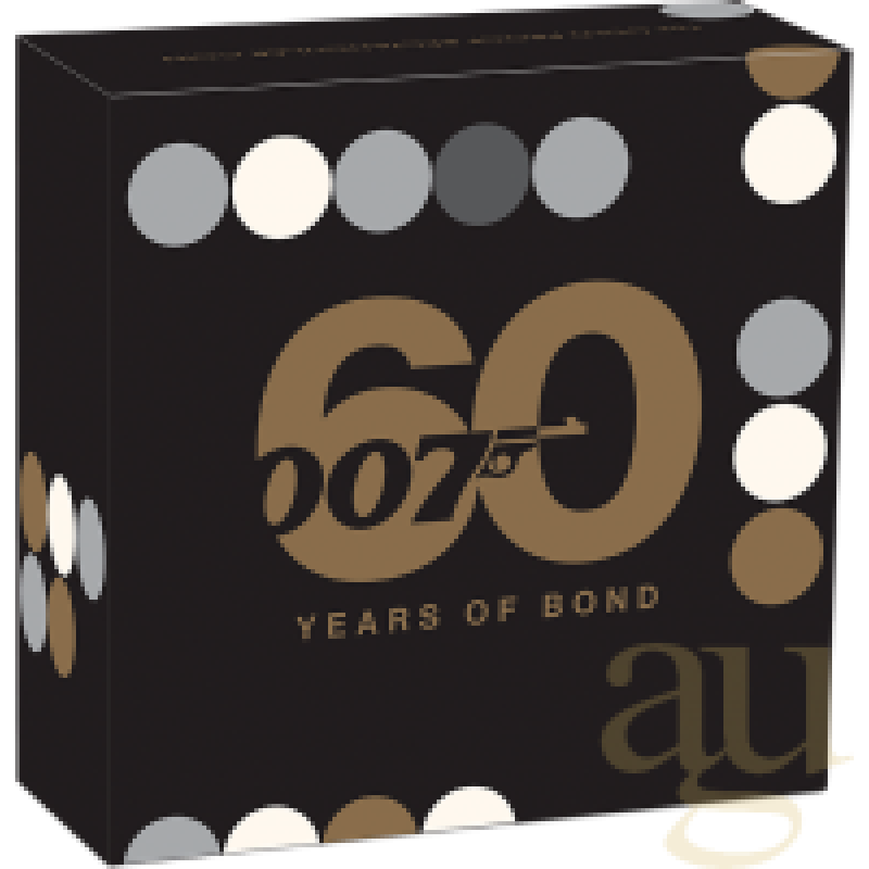 1 Unze Goldmünze Tuvalu Rectangular James Bond 60 Years Anniversary 2022