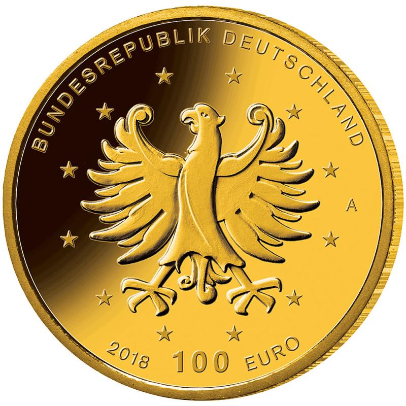 1/2 unce zlatá mince - 100 Euro Schlösser Augustusburg und Falkenlust in Brühl 2018 (D)