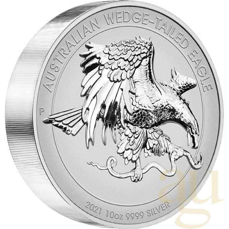 10 uncí stříbrná mince Austrálie Wedge Tailed Eagle 2021 Ultra High Relief - leštěná deska