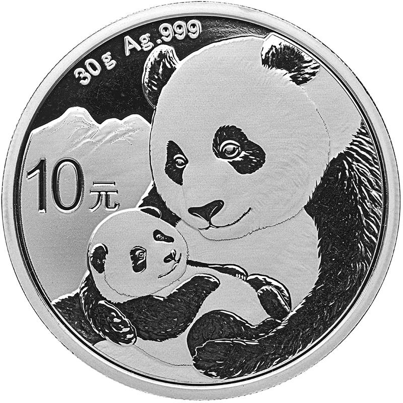 30 gramů stříbrná mince China Panda 2019