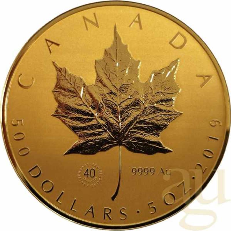 5 Unzen Goldmünze Maple Leaf 2019
