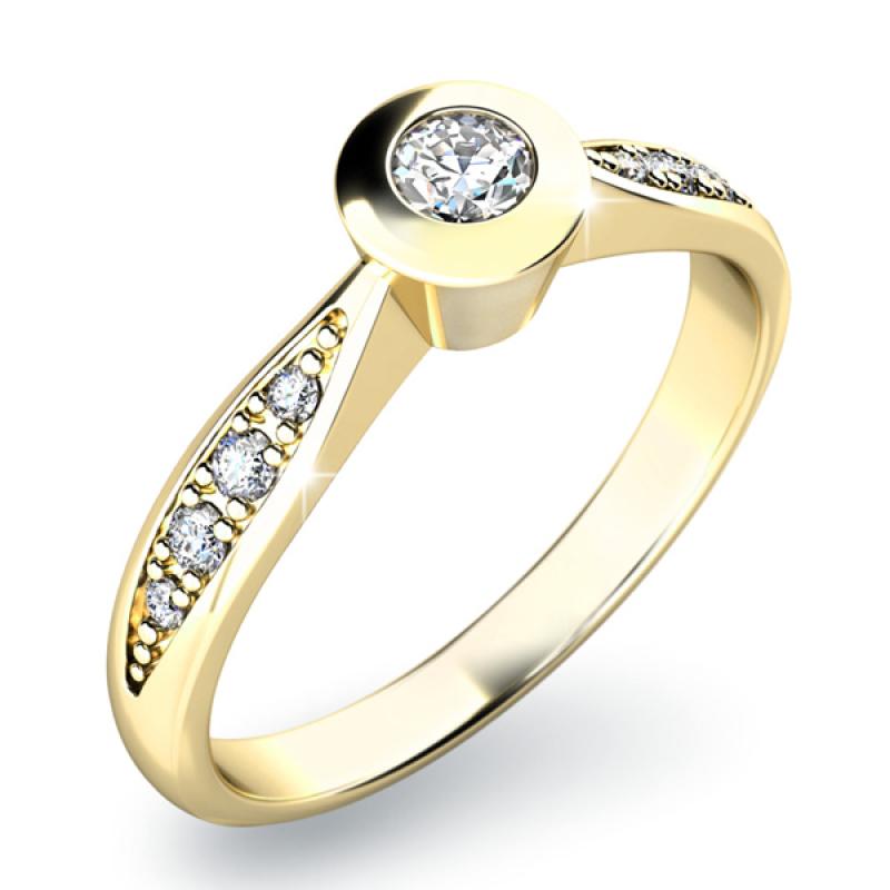 Prsten AU 585/1000 přírodní diamant 0,168 ct  G/Si 2,35 g G1081101
