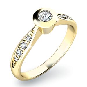 Prsten AU 585/1000 přírodní diamant 0,168 ct  G/Si 2,35 g G1081101