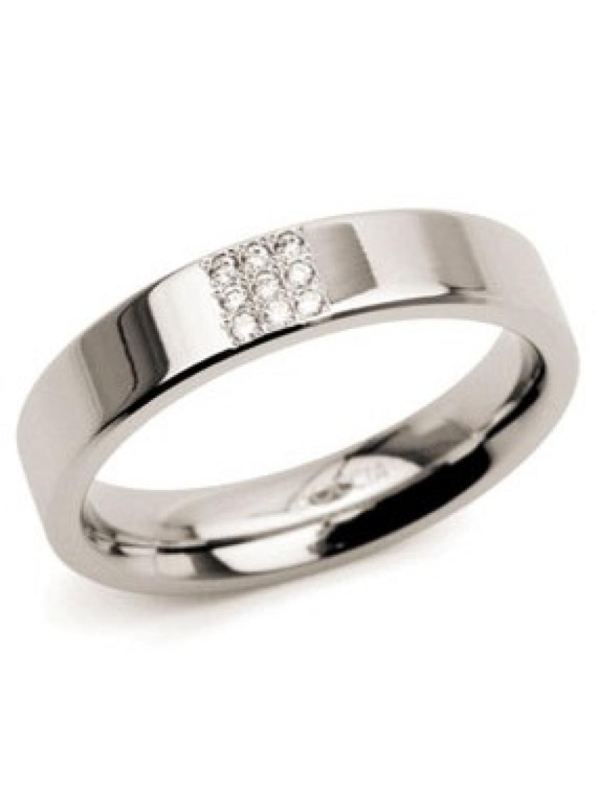 Titánový prsteň BOCCIA s diamantmi 0121-02