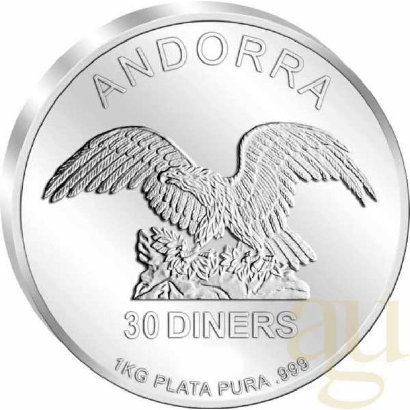 1 Kilogramm Silbermünze Andorra Eagle 2013