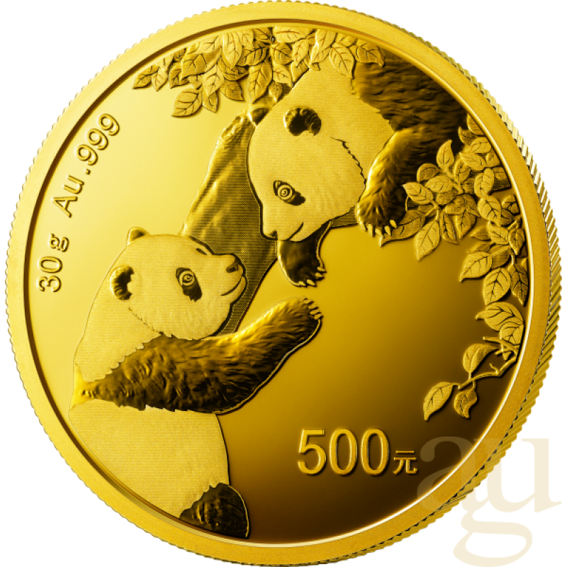 30 Gramm Goldmünze China Panda 2023