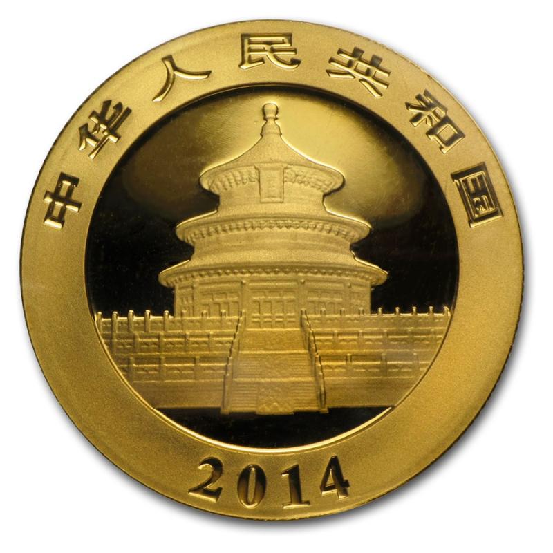 1/4 unce zlatá mince China Panda 2014