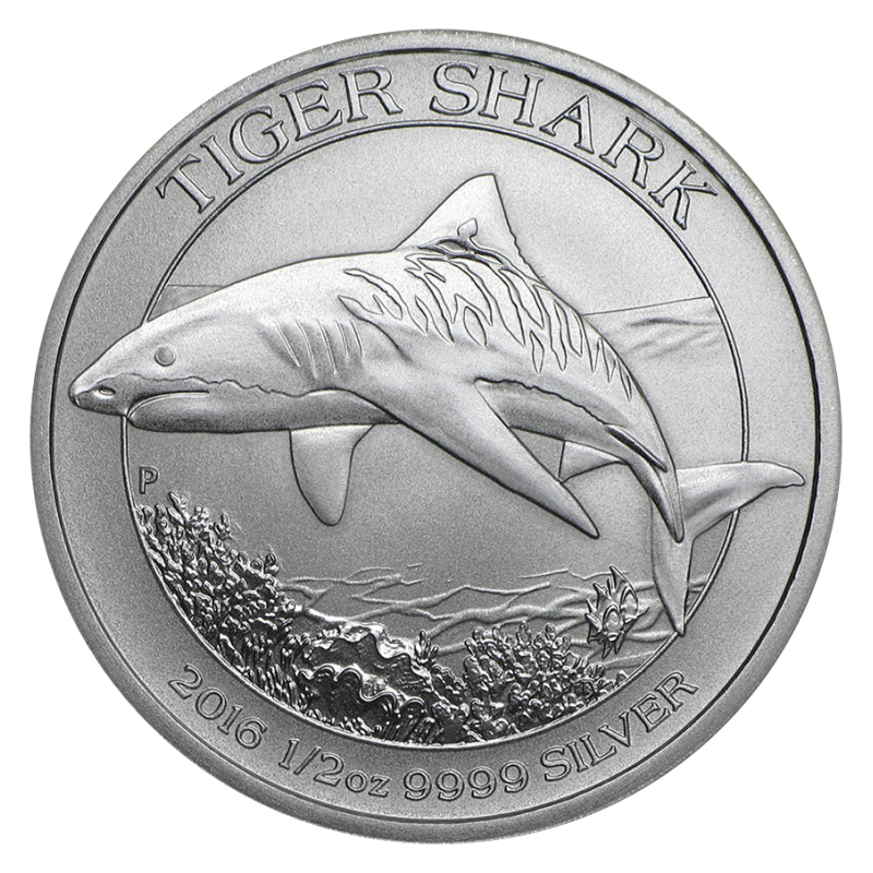 1/2 unce stříbrná mince Austrálie tygr Shark - tygrhai - 2016