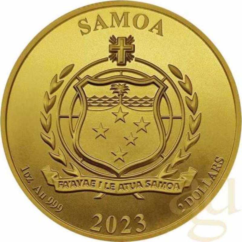 1 Unze Goldmünze Samoa Four Guardians - Vermilion Bird 2023