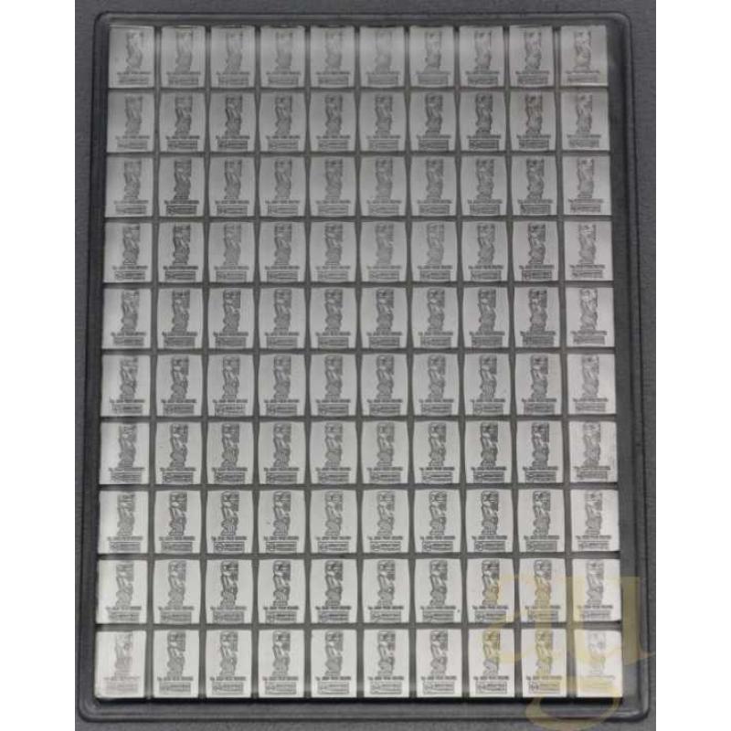 100 x 1g stříbrný Cook Islands Combibarren - Münz-stříbrnýtafel Tafelbarren