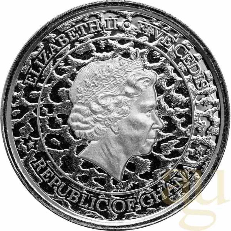 1 Unze Silbermünze Afrika Ghana Leopard 2022