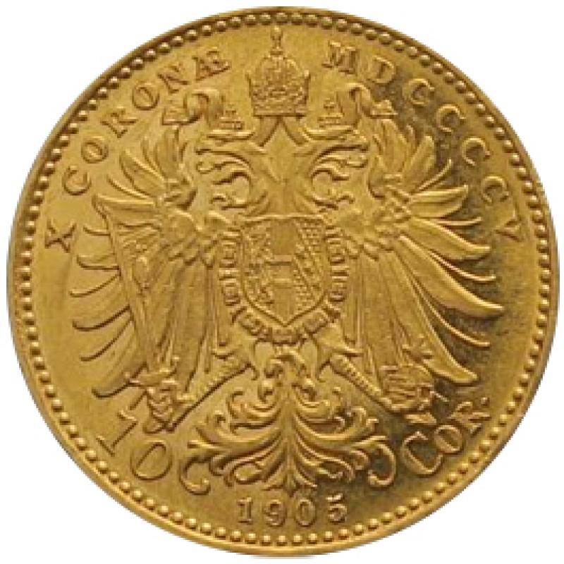 10 koruna zlatá mincen Rakousko 1905 Originalstück