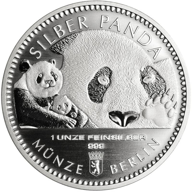 1 unce stříbrný Panda 2018 mince Berlin Round