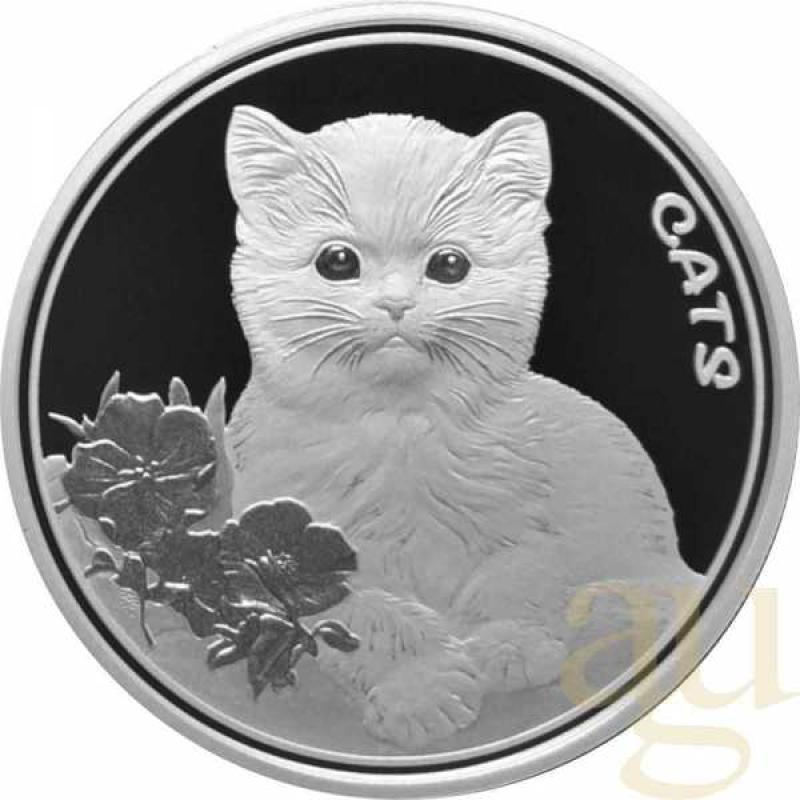 1 Unze Silbermünze Fiji Cats 2022 Tuxedo - prooflike
