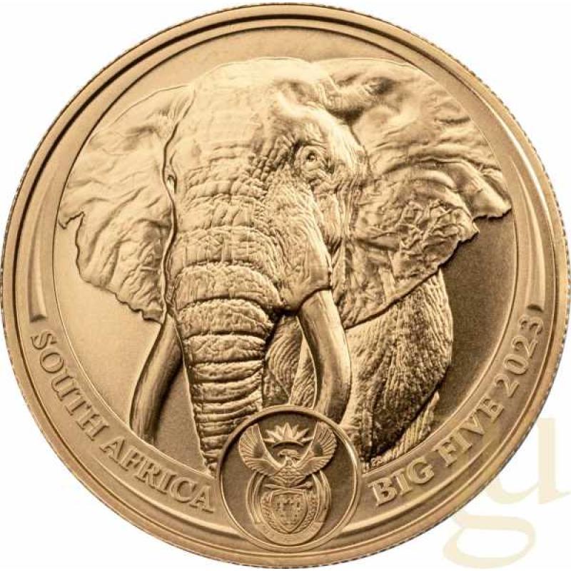 1 Unze Goldmünze Südafrika Big Five Elefant 2023