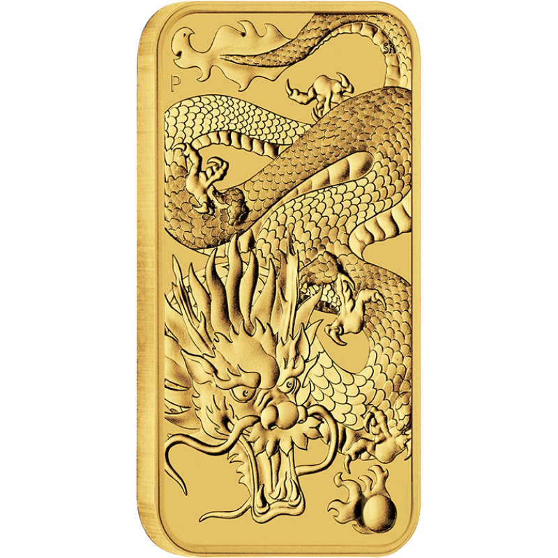 1 unce zlatá mince Perth Mint - Rectangular Dragon 2022