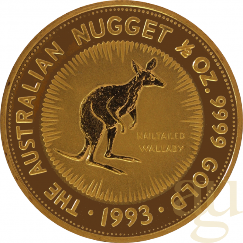 1/2 Unze Goldmünze Australien Känguru 1993