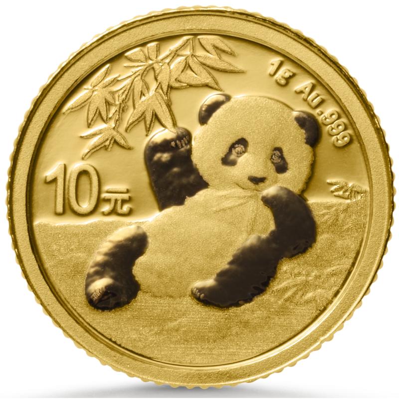 1 gramů zlatá mince China Panda 2020