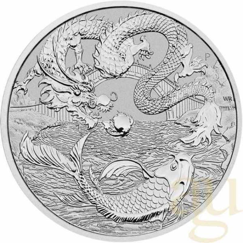 1 Unze Silbermünze Australien Chinese Myths and Legends Drache & Koi 2023