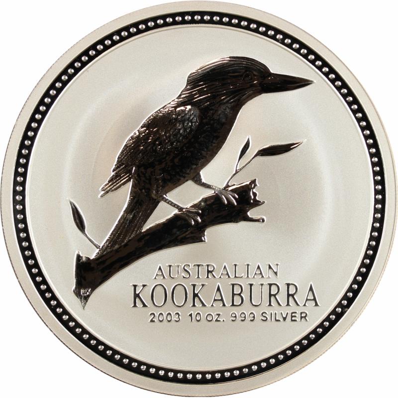 10 uncí stříbrná mince Austrálie Kookaburra 2003