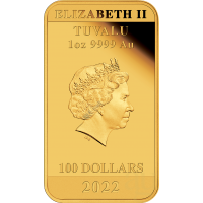 1 Unze Goldmünze Tuvalu Rectangular James Bond 60 Years Anniversary 2022