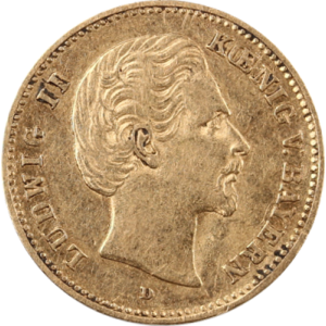 5 Mark zlatá mince Ludwig II König von Bayern