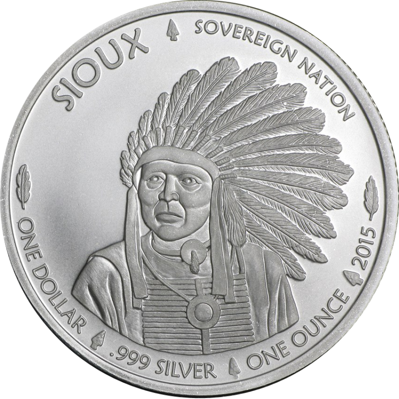 1 unce stříbrná mince Sioux Indian 2015