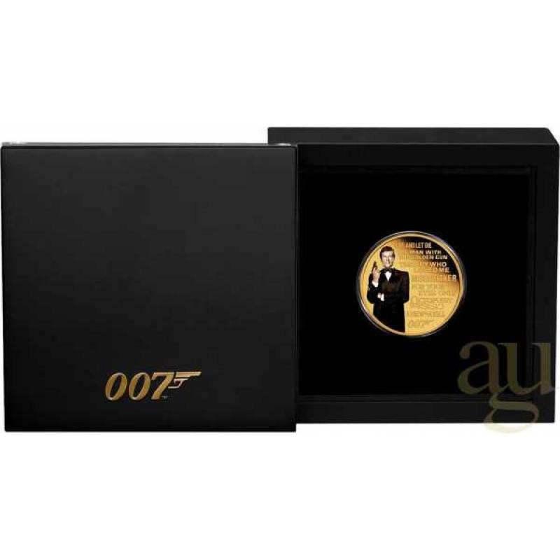 1/4 Unze Goldmünze Tuvalu James Bond 007 - Roger Moore 2023 - proof coloriert