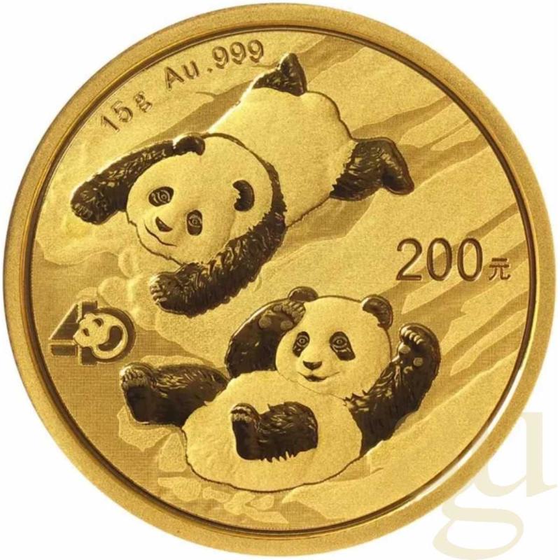 15 gramů zlatá mince China Panda 2022