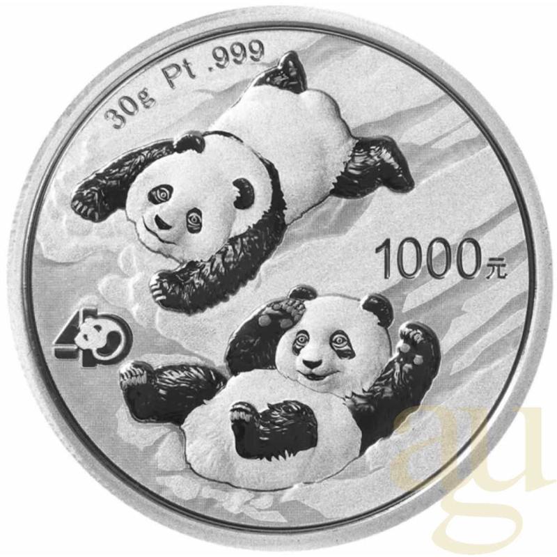 30 gramů platinová mince China Panda 2022